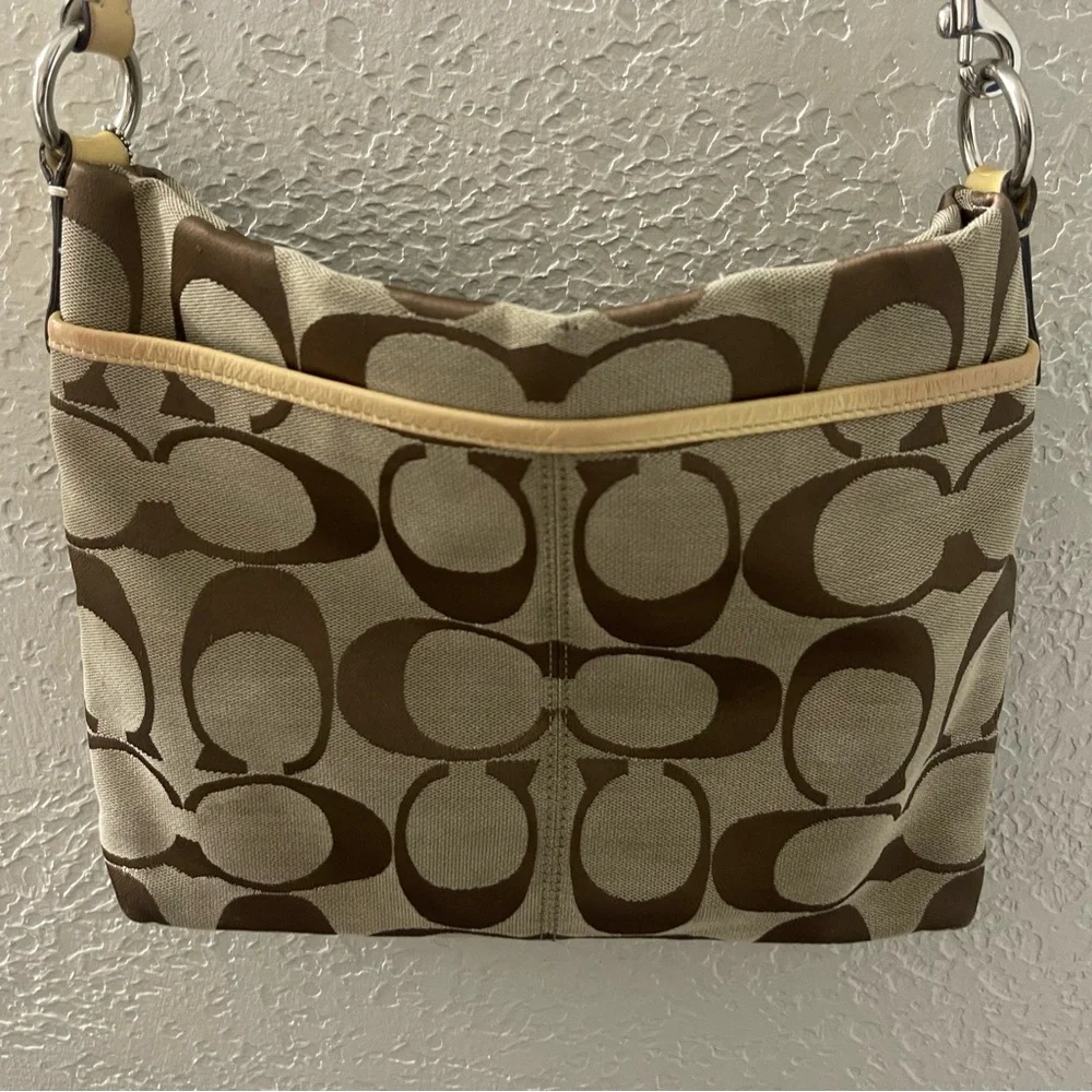 Coach Brown and Cream Crossbody Bag‎